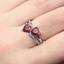 Load image into Gallery viewer, Stylish Female Rings Silver-plated Double Heart-Shaped