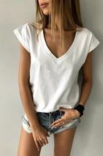 Load image into Gallery viewer, 2018 Summer T Shirt Women Short Sleeve V Neck Loose Casual Sexy Women T Shirt Camisetas Feminina Lady Tops