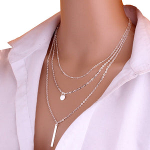 2019 Fashion Heart Leaf Star Moon Necklace Crystal Pendant Necklace Chain Round Coin Women Statement Jewelry Wholesale Necklaces