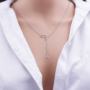 2019 Fashion Heart Leaf Star Moon Necklace Crystal Pendant Necklace Chain Round Coin Women Statement Jewelry Wholesale Necklaces