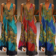 Load image into Gallery viewer, 2019 Summer Sundress ZANZEA Plus Size Women Long Maxi Vestidos Bohemian Sleeveless Sarafans Dresses Elegant Printed Robe Femme