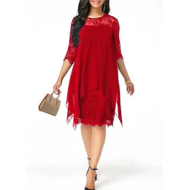 2019 Newest Women's Fashion Casual Loose Half Sleeve Elegant dress