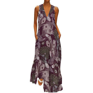 2019 Summer Sundress ZANZEA Plus Size Women Long Maxi Vestidos Bohemian Sleeveless Sarafans Dresses Elegant Printed Robe Femme