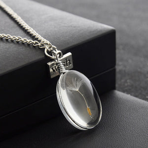 Handmade custom Natural dandelion round crystal Pendants Necklaces Drying treatment Permanent preservation Jewelry friend Gifts