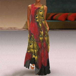 2019 Summer Sundress ZANZEA Plus Size Women Long Maxi Vestidos Bohemian Sleeveless Sarafans Dresses Elegant Printed Robe Femme