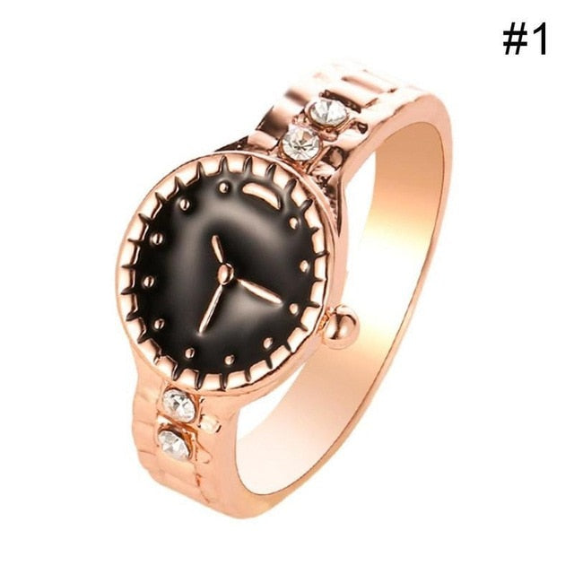 2019 Personalize Mini Watch Engagement Ring For Men Women Creative Romantic Matching Band Anniversary Lover Alloy Rings Dropship