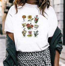 Load image into Gallery viewer, Wildflower Flower Print T Shirt Women Short Sleeve O Neck Loose Harajuku Tshirt 2019 Summer Fashion Women Tee Shirt Tops