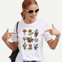 Load image into Gallery viewer, Wildflower Flower Print T Shirt Women Short Sleeve O Neck Loose Harajuku Tshirt 2019 Summer Fashion Women Tee Shirt Tops