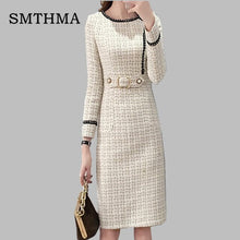 Load image into Gallery viewer, 2019 New Tweed Dress Women Spring Vintage Wool Plaid Dresses Female Elegant Woolen Dress Ladies Office Vestidos