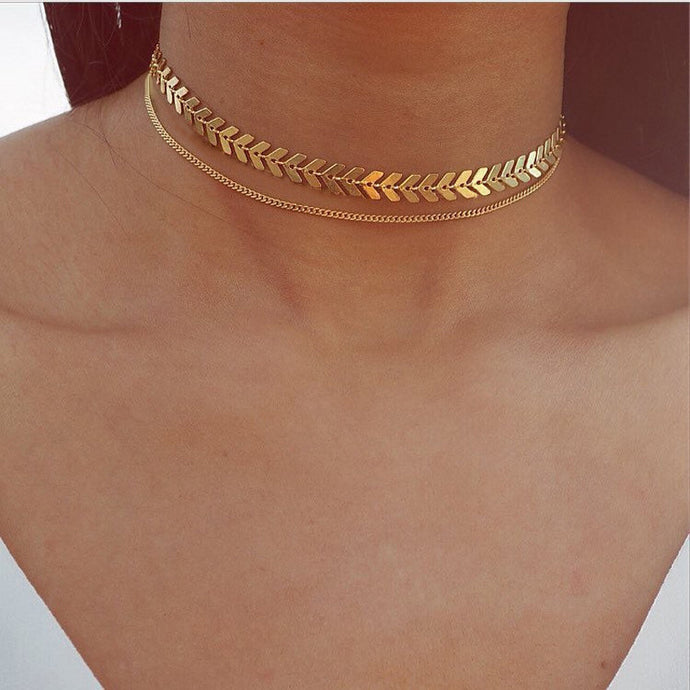 Women Chocker Gold Silver Chain Moon Choker Necklace Jewelry