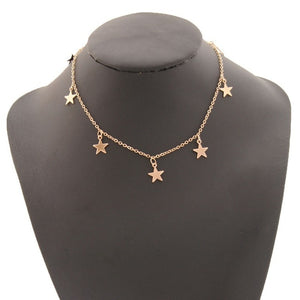 Women Chocker Gold Silver Chain Moon Choker Necklace Jewelry