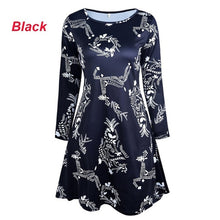 Load image into Gallery viewer, S-5XL Large Size Winter Women Dresses Casual Cute Printed Christmas Dress Casual 2019 Loose Party Short Dress Plus Size Vestidos