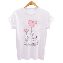 Load image into Gallery viewer, Kawaii cute Elephant balloon Print Women t shirt Summer Funny Short sleeve t-shirt Casual Female Tops