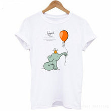 Load image into Gallery viewer, Kawaii cute Elephant balloon Print Women t shirt Summer Funny Short sleeve t-shirt Casual Female Tops