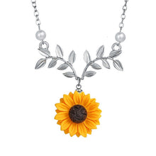 Load image into Gallery viewer, Fashion Women Sweater Chain Sunflower Necklace Open Locket You Are My Sunshine Pendant Necklace Resin Flower Girl Gift Jewelry