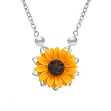 Load image into Gallery viewer, Fashion Women Sweater Chain Sunflower Necklace Open Locket You Are My Sunshine Pendant Necklace Resin Flower Girl Gift Jewelry