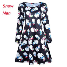 Load image into Gallery viewer, 5XL Plus Size Autumn Women Dresses Cartoon Print Christmas Dress Casual Loose Long Sleeve Ropa Mujer Party Dress Robe Noel Femme