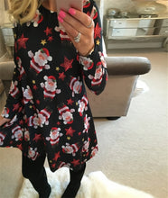 Load image into Gallery viewer, 5XL Plus Size Autumn Women Dresses Cartoon Print Christmas Dress Casual Loose Long Sleeve Ropa Mujer Party Dress Robe Noel Femme