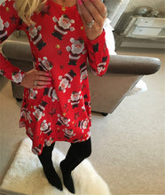 Load image into Gallery viewer, 5XL Plus Size Autumn Women Dresses Cartoon Print Christmas Dress Casual Loose Long Sleeve Ropa Mujer Party Dress Robe Noel Femme