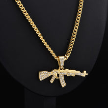 Load image into Gallery viewer, Fashion Punk Hip-Hop Women Men Gun Shape Pendant Crystal Rhinestone Chain Necklace Creative Necklaces Jewelry