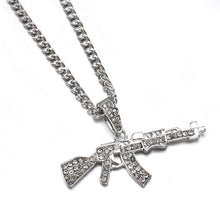 Load image into Gallery viewer, Fashion Punk Hip-Hop Women Men Gun Shape Pendant Crystal Rhinestone Chain Necklace Creative Necklaces Jewelry