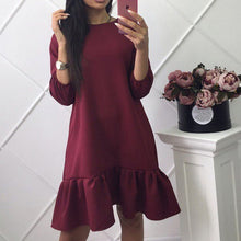 Load image into Gallery viewer, Bigsweety Autumn Dress Women Casual Loose Party Dress Ruffles Sundress Female Fashion Lantern Sleeve Mini Dress Hot Sale