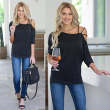 Load image into Gallery viewer, 2019 Summer Casual Loose T Shirts Women One Shoulder Off Sexy Cotton Short Sleeves New Solid Tops Fashion Clothings