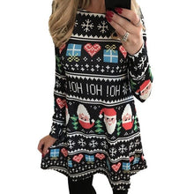 Load image into Gallery viewer, 5XL Big Size New Year Christmas Dress Deer Printed Dresses 2019 Winter Loose Casual Family Party Dresses Women Plus Size Vestido