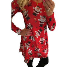 Load image into Gallery viewer, 5XL Big Size New Year Christmas Dress Deer Printed Dresses 2019 Winter Loose Casual Family Party Dresses Women Plus Size Vestido