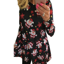 Load image into Gallery viewer, 5XL Big Size New Year Christmas Dress Deer Printed Dresses 2019 Winter Loose Casual Family Party Dresses Women Plus Size Vestido