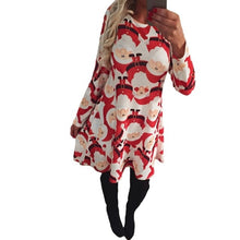 Load image into Gallery viewer, 5XL Big Size New Year Christmas Dress Deer Printed Dresses 2019 Winter Loose Casual Family Party Dresses Women Plus Size Vestido