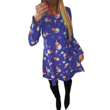 Load image into Gallery viewer, 5XL Big Size New Year Christmas Dress Deer Printed Dresses 2019 Winter Loose Casual Family Party Dresses Women Plus Size Vestido