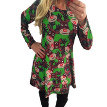 Load image into Gallery viewer, 5XL Big Size New Year Christmas Dress Deer Printed Dresses 2019 Winter Loose Casual Family Party Dresses Women Plus Size Vestido