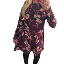 Load image into Gallery viewer, 5XL Big Size New Year Christmas Dress Deer Printed Dresses 2019 Winter Loose Casual Family Party Dresses Women Plus Size Vestido