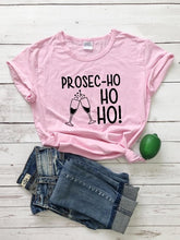 Load image into Gallery viewer, Prosec-Ho Ho Ho t Shirt Holiday Women Funny Christmas Prosecco cute graphic kawaii gift slogan pure cotton grunge tumblr tee top