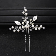 Load image into Gallery viewer, New Rose Gold Flower Crystal Pearl Wedding Hair Pins for Women