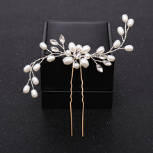 Load image into Gallery viewer, New Rose Gold Flower Crystal Pearl Wedding Hair Pins for Women