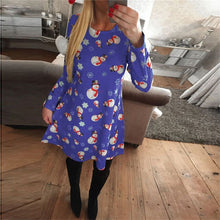 Load image into Gallery viewer, 4XL 5XL Large Size Dress Casual Printed Cartoon Christmas Dress Autumn Winter Long Sleeve A -line Dress Plus Size Women Clothing