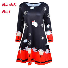 Load image into Gallery viewer, 4XL 5XL Large Size Dress Casual Printed Cartoon Christmas Dress Autumn Winter Long Sleeve A -line Dress Plus Size Women Clothing