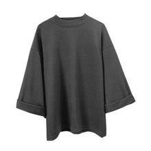 Load image into Gallery viewer, Newly Women 3/4 Sleeves T-shirt Oversize Loose Round Neck Minimalist Autumn Tops  IR-ing