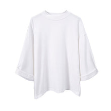 Load image into Gallery viewer, Newly Women 3/4 Sleeves T-shirt Oversize Loose Round Neck Minimalist Autumn Tops  IR-ing