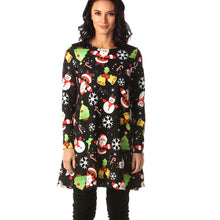 Load image into Gallery viewer, Autumn Winter New Women Chrismas Clothes Long Sleeve O Neck Christmas Tree Snowman Printed Slim Dress Knee Length Big Size S-5XL