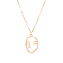 Load image into Gallery viewer, Adjustable Chain Necklaces Pendants Jewelry Making Abstract Human Face Gold Necklace Women Long Facial Silver Chain Necklace Set