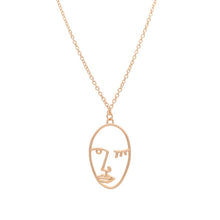 Load image into Gallery viewer, Adjustable Chain Necklaces Pendants Jewelry Making Abstract Human Face Gold Necklace Women Long Facial Silver Chain Necklace Set