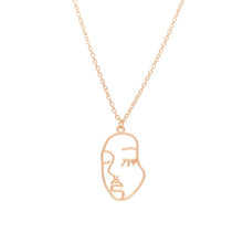 Load image into Gallery viewer, Adjustable Chain Necklaces Pendants Jewelry Making Abstract Human Face Gold Necklace Women Long Facial Silver Chain Necklace Set