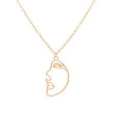 Load image into Gallery viewer, Adjustable Chain Necklaces Pendants Jewelry Making Abstract Human Face Gold Necklace Women Long Facial Silver Chain Necklace Set