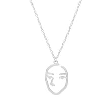 Load image into Gallery viewer, Adjustable Chain Necklaces Pendants Jewelry Making Abstract Human Face Gold Necklace Women Long Facial Silver Chain Necklace Set