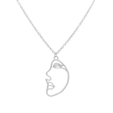 Load image into Gallery viewer, Adjustable Chain Necklaces Pendants Jewelry Making Abstract Human Face Gold Necklace Women Long Facial Silver Chain Necklace Set