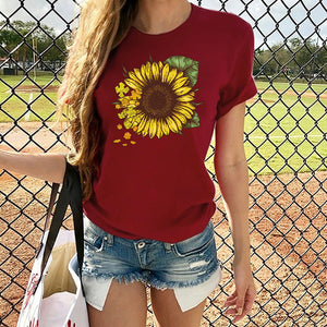 Harajuku Fashion Graphic Tees Women Colored Cactus T-shirt Slim Fit Cute Girl's Tshirts Tees & Tops Summer Gift for Girlfriends