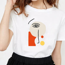 Load image into Gallery viewer, New fashion minimalist abstract face print T-shirt